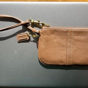 Coach Tan Leather Wristlet